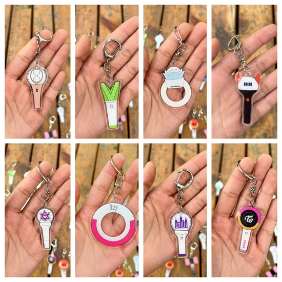 K-Pop Star Lightstick Keychain - Double-Sided Transparent Acrylic, Fashionable Accessory for Women & Girls SS69