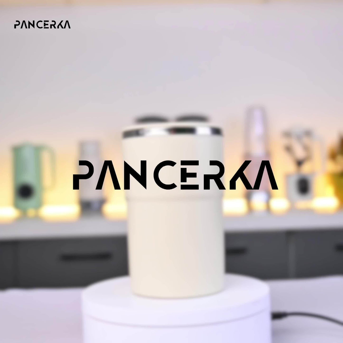 PANCERKA Self Stirring Mug, Auto Magnetic Coffee Mug with LED Display Temperature, Rechargeable Automatic Stirring Mug, 12oz Self Mixing Cup with Lid to Stir Coffee Mixed Milk at Desk Use
