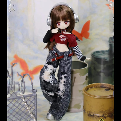 1/12 BJD Dolls Blind Box | Kawaii MJD BJD Dolls High School Campus Series 1/12 Ball Jointed Doll Collectable Action Figure for Girls Birthday Party Gift Toys, Mixed Color Rubber Material