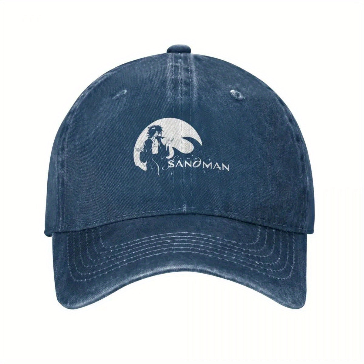 2025 NEW The Sandman Morpheus Baseball Cap - Black Polyester, Distressed Look, Adjustable Strap, Ideal for Golf & Beach Outings, Beach Bag Hat|Vintage Baseball Cap|Distressed Look Hat SS69 21.69 Navy Blue