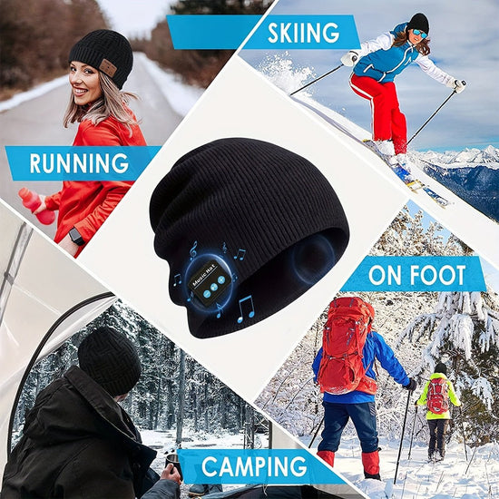 Comfortable Wireless Music Cap, Unisens Sweater Cap for DJS and Karaoke - Hands - Free Call, Volume Control, Rechargeable Battery - SS69