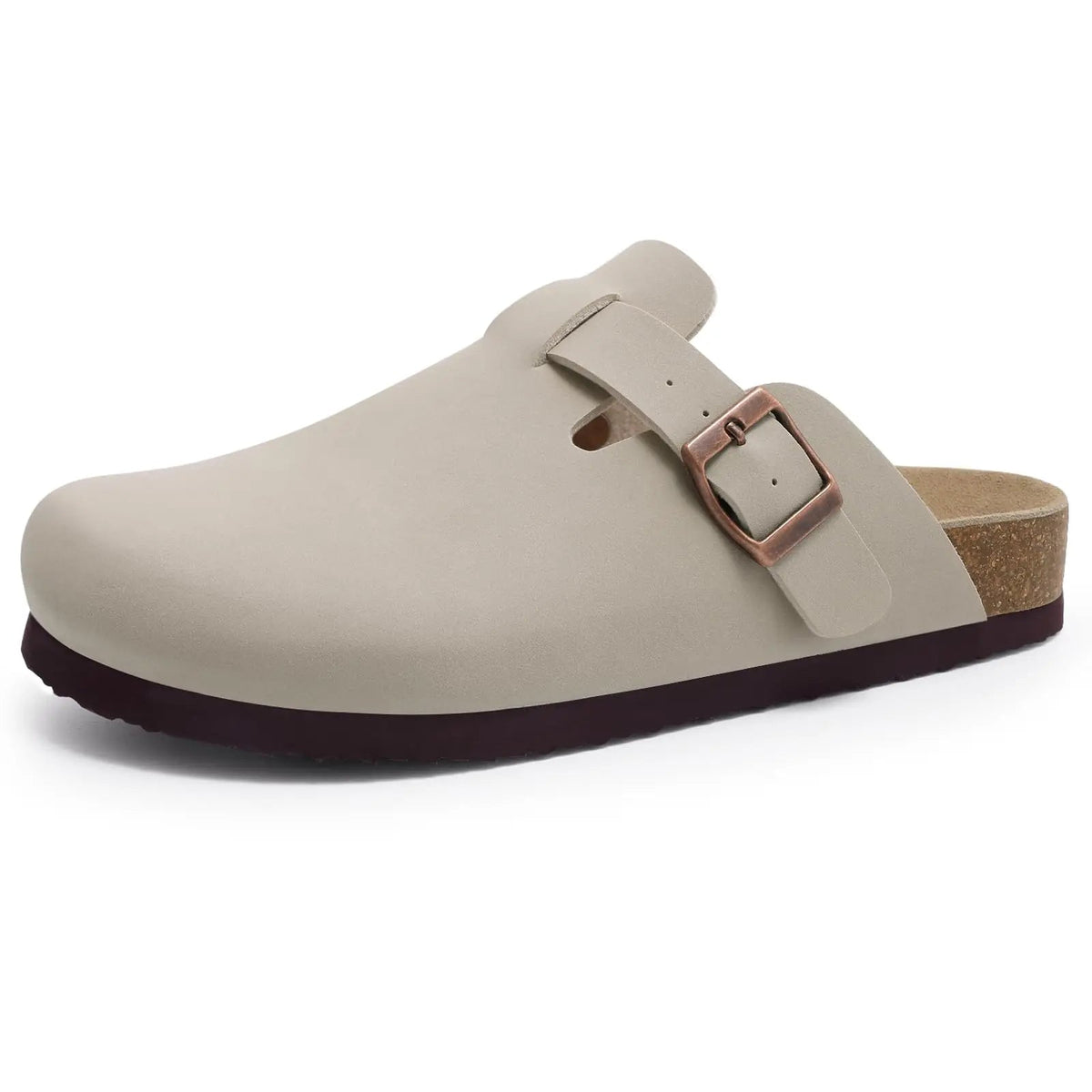 Comwarm Fashion Women's Suede Mules Slippers Men Clogs Cork Insole Sandals With Arch Support Outdoor Beach Slides Home Shoes - SS69