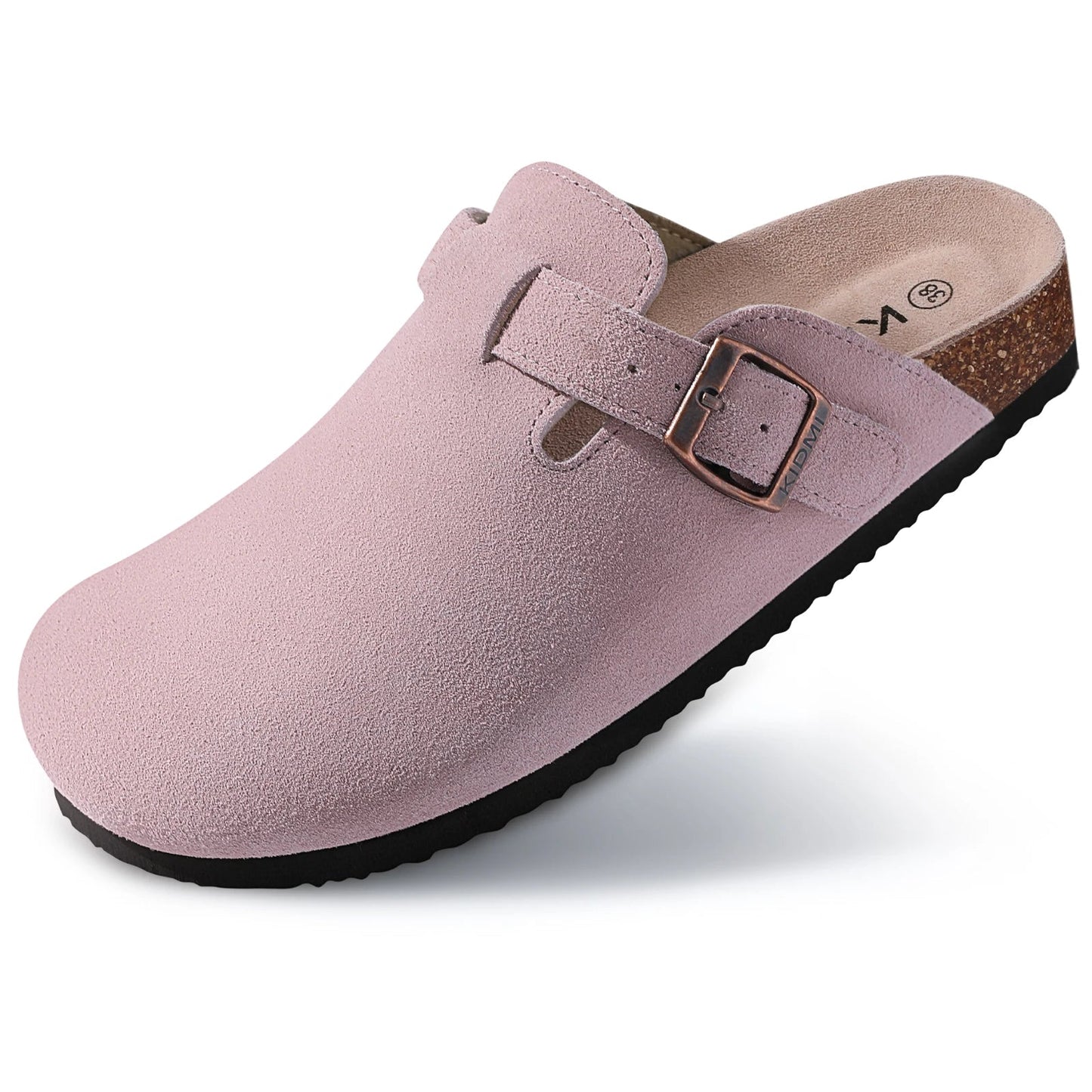 Comwarm Fashion Women's Suede Mules Slippers Men Clogs Cork Insole Sandals With Arch Support Outdoor Beach Slides Home Shoes - SS69