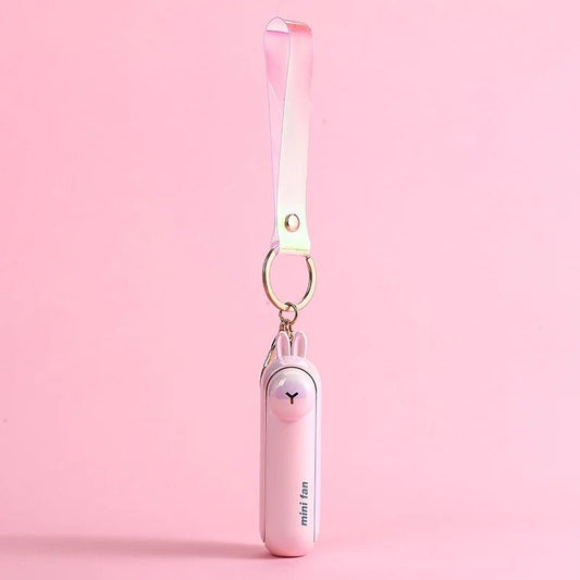 Cute Mini Fan Kipas Portable Hand Fold Bedside Office USB Charge Battery Table Desk Cooling - SS69