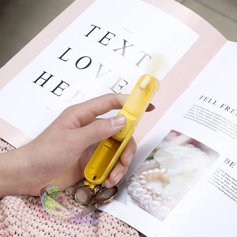 Cute Mini Fan Kipas Portable Hand Fold Bedside Office USB Charge Battery Table Desk Cooling - SS69