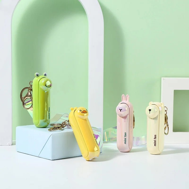 Cute Mini Fan Kipas Portable Hand Fold Bedside Office USB Charge Battery Table Desk Cooling - SS69