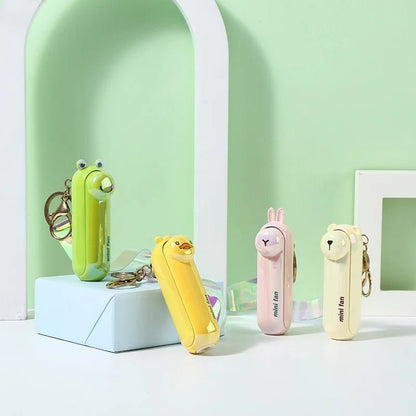 Cute Mini Fan Kipas Portable Hand Fold Bedside Office USB Charge Battery Table Desk Cooling - SS69