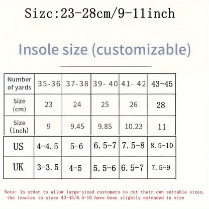 1pair Women'S Comfort Insoles, Soft Elastic Breathable Inserts, Customizable Size for Sports & Casual Shoes, Sweat-Absorbent, Pink - Available In Sizes 35-45 (9-10.63 Inches) SS69