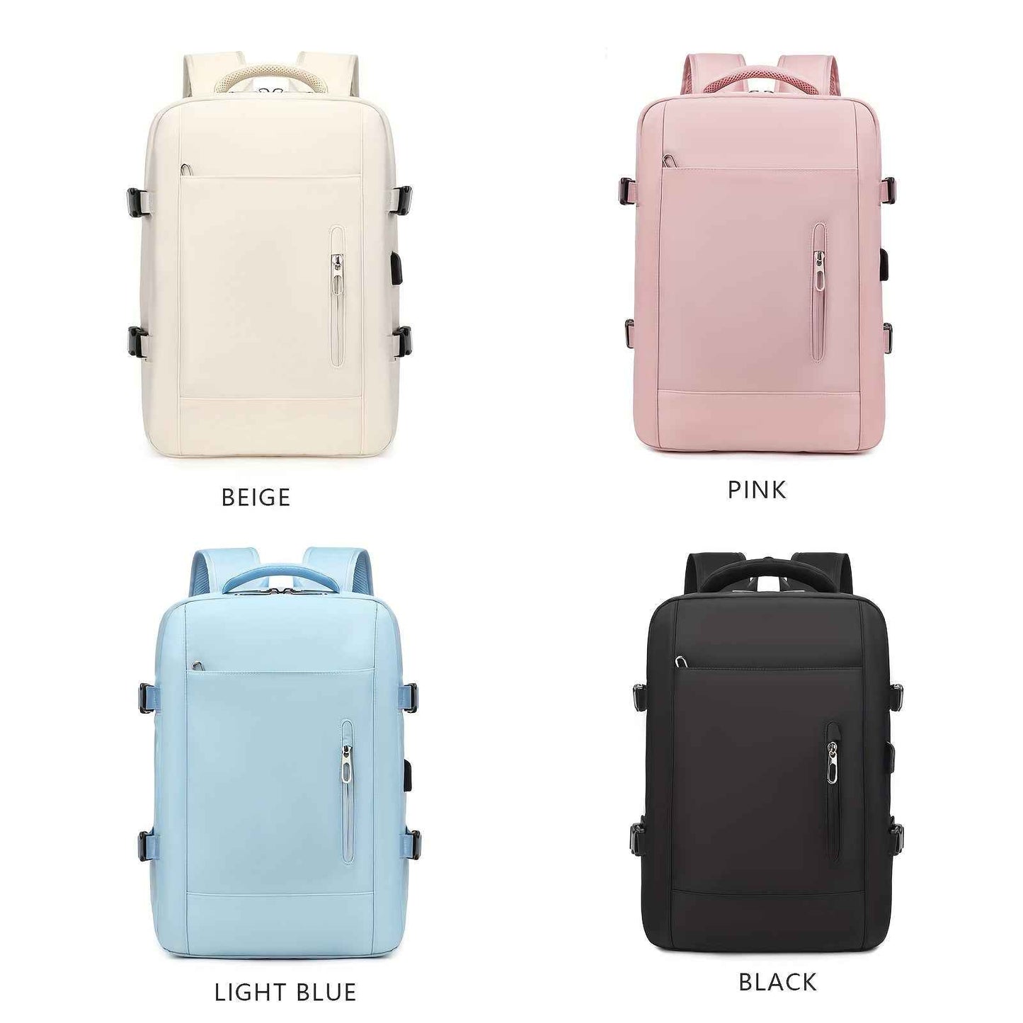[Lightweight|Large Capacity] Lightweight Large Capacity Backpack | 15.6" Tablet/15" Laptop Compatible, 20+1 Compartments, Padded Shoulder Straps, Golden-Tone Hardware, Soft Shell School Travel Backpack for Women & Men, White
