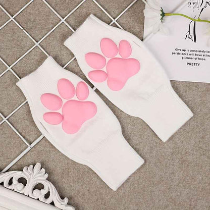 3D Three-dimensional Plush Knitted Fingerless Cat Claw Gloves for Party Dress Up Decoration Female