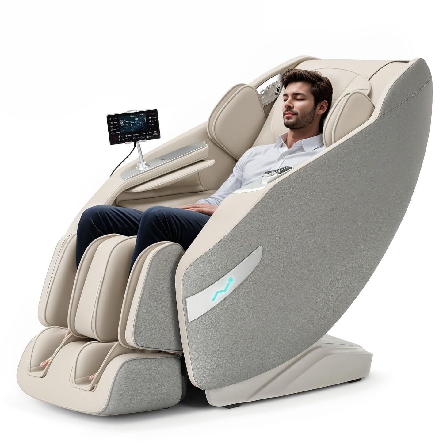 3D Massage Chair Full Body Zero Gravity Recliner - with Heated Heat, 12 Auto Massage Modes, Shiatsu Foot Massage, with 55" SL Track, 28 Airbags Massage, Foot Roller SS69 1339.69 Beige