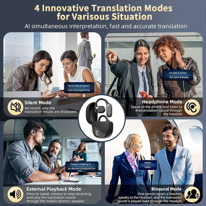 Real-Time Languages Smart AI Translation Earbuds - Translate In Real-Time, Providing Precise Simultaneous Interpretation to Eliminate Language Obstacles for Seamless Business Trips, Social Interactions, Education, Work, And C SS69