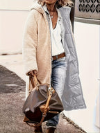 Women's Plus Size Hooded Quilted Teddy Parka Winter Coat