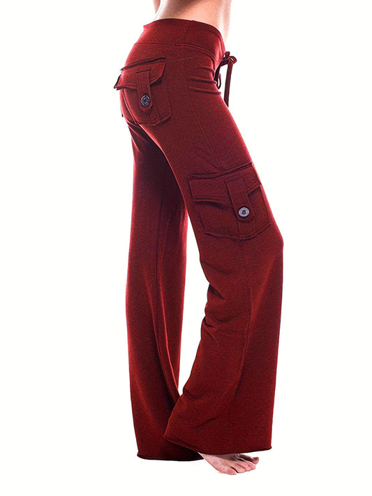 2-Pack Women'S Harem Yoga Pants, Polyester Knit Fabric with Elastane, Solid Color, Pocket Detail, Medium Stretch, Long Length, Sports Style, Breathable Comfort for Spring/Summer/Fall - SS69