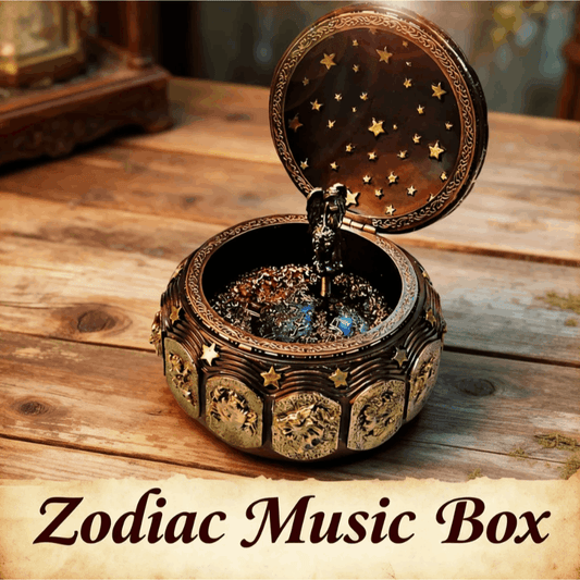 Retro Constellation Music Box with Sankyo 18-Note Wind Up, Rotating Goddess LED Lights Twinkling, Music Jewelry Box, Birthday Gift, Christmas Anniversary Gift
