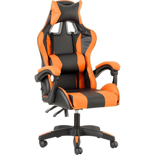 Baroni Home Gaming Chair, Ergonomic Office Chair with Adjustable Backrest, Headrest And Lumbar Support SS69 113.69 Orange