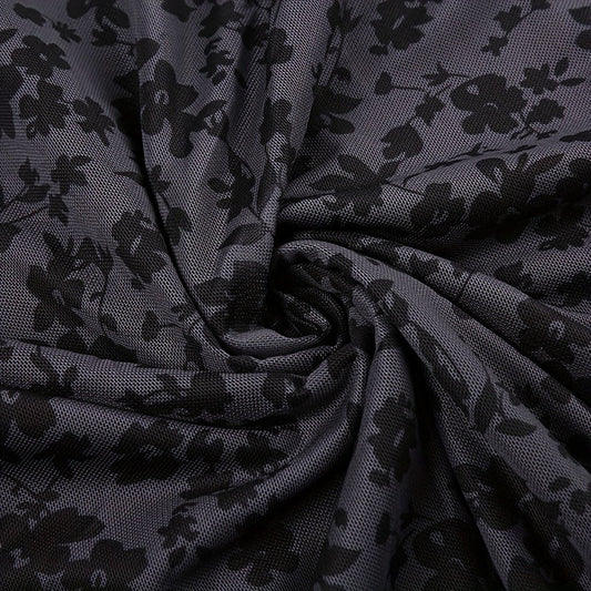 [Vintage Floral Dress] Floral Mesh Patchwork Long Dress - Slim Fit Vintage Style for Japanese and Korean Street Fashion SS69