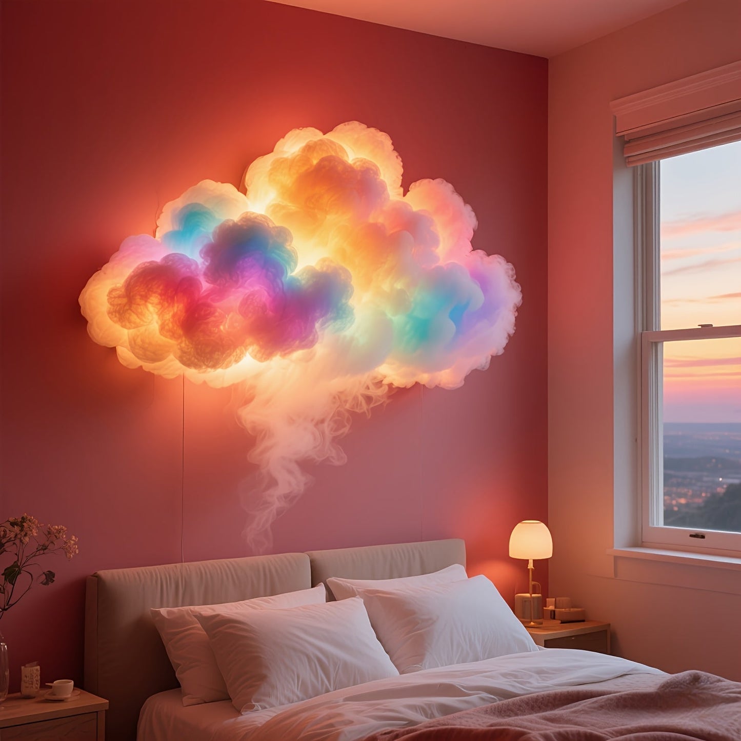 1pc BINDLAN DIY Cloud Lamp with RGBIC Music Sync & Thunder Cloud Effects, Adjustable Shape USB-Powered Mood Light for Bedroom Decor, Gaming Ambiance, TV Backlight - 3.3ft-9.9ft Options, Remote Control, Wireless/Infrared, Dimm SS69