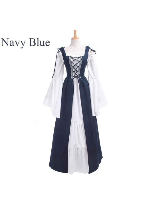 Women's Halloween Costume: Retro Court Two-Piece Gown, Medieval Drama/ Stage Performance Outfit, Halloween Costumes For Women, Costume Halloween, Costumes For Women, Halloween Costume Women, Halloween Costumes Women, Drama Re