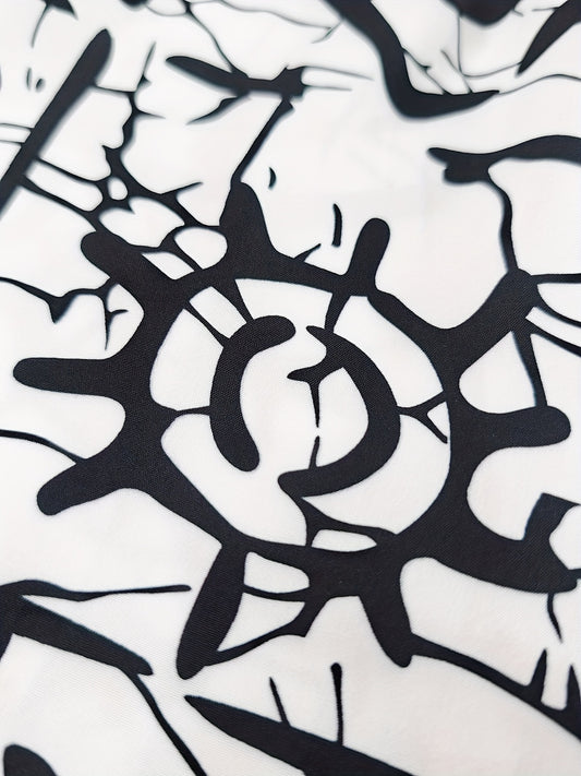 Newspaper Print Wide Leg Pockets Pants, Casual & Versatile High Waist Pants For Spring & Summer, Women's Clothing - SS69