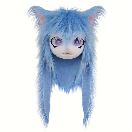 Animal Head Cat Fursuit Cut Mask Halloween Masquerade Cosplay Costume Props SS69 46.69 Blue