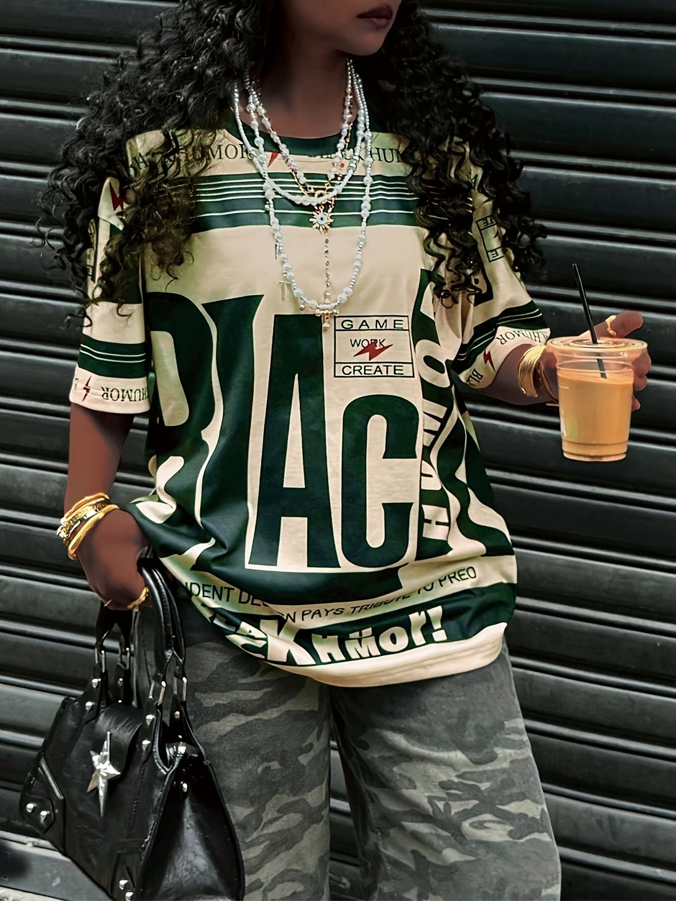 European And American Trendy Sports Style Round Neck Printed T-Shirt SS69