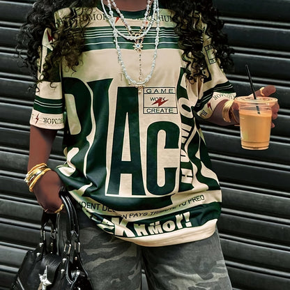 European And American Trendy Sports Style Round Neck Printed T-Shirt - SS69