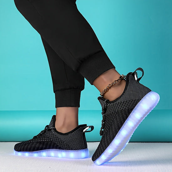 LED Light-Up Casual Sneakers - USB Rechargeable, Colorful Glowing Shoes for Men and Women, Breathable, Lightweight, Durable, All-Season Running Shoes, Casual Footwear | Vibrant Casual Shoes | Lightweight Footwear SS69