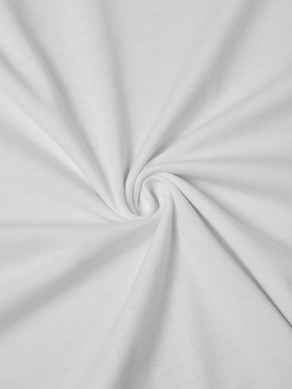 [Soft Graphic Tee] Soft Knit Women's Casual "Very Demure" Graphic Tee - Short Sleeve, Round Neck, Spring/Summer Fashion Top, White with Pink Print, Nontransparent Material, Bow Detail Shirt, Fitness Attire SS69