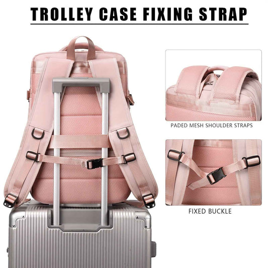 [Lightweight|Large Capacity] Lightweight Large Capacity Backpack | 15.6" Tablet/15" Laptop Compatible, 20+1 Compartments, Padded Shoulder Straps, Golden-Tone Hardware, Soft Shell School Travel Backpack for Women & Men, White