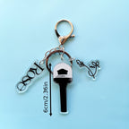 KPOP Rose Lightstick Keychain Acrylic Double-sided Transparent Bag Key Pendant Accessories Creative Star Peripheral SS69