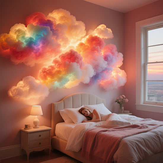 1pc BINDLAN DIY Cloud Lamp with RGBIC Music Sync & Thunder Cloud Effects, Adjustable Shape USB-Powered Mood Light for Bedroom Decor, Gaming Ambiance, TV Backlight - 3.3ft-9.9ft Options, Remote Control, Wireless/Infrared, Dimm SS69