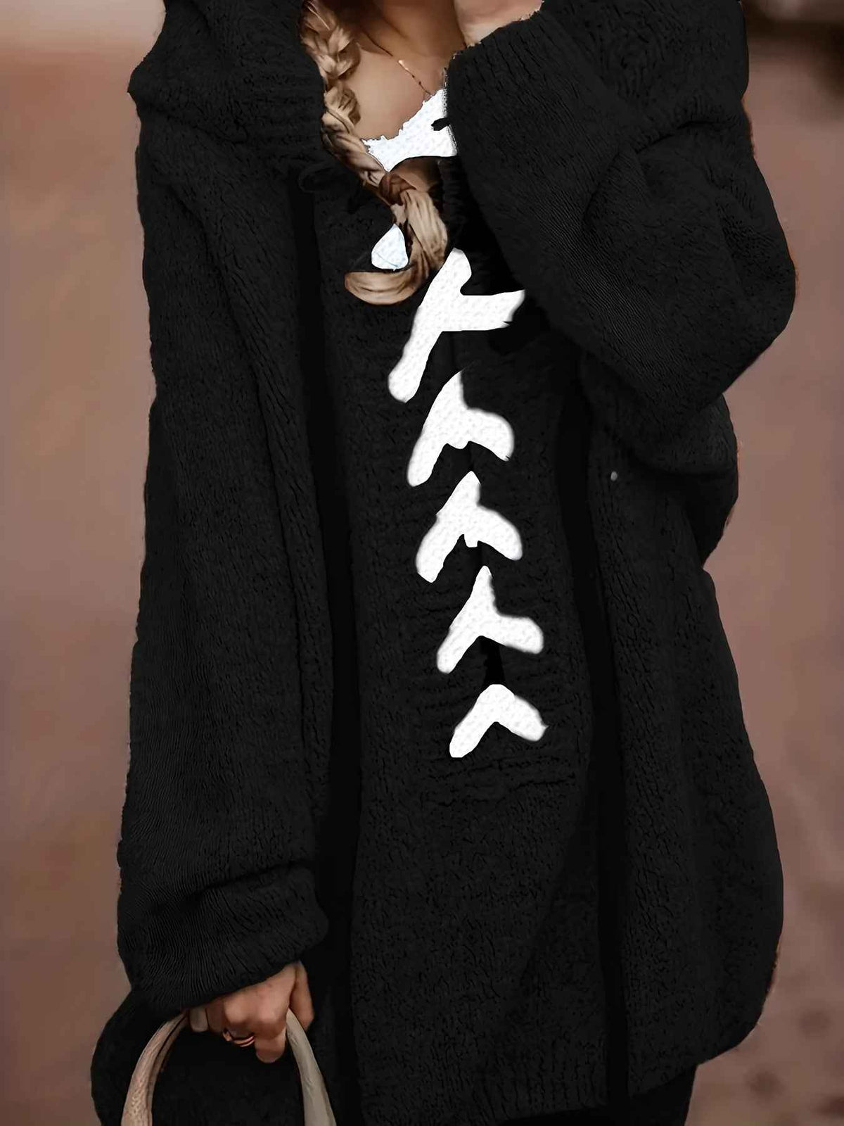 Plus Size, Plus-Size Women's Elegant Hooded Sweater - Long Sleeve Pullover with Adjustable Drawstring Hood, Soft Stretchy Fabric, Machine Washable, Solid Color Casual Winter Fall Tops, Sweater Hoodie, Autumn Apparel, Minimali