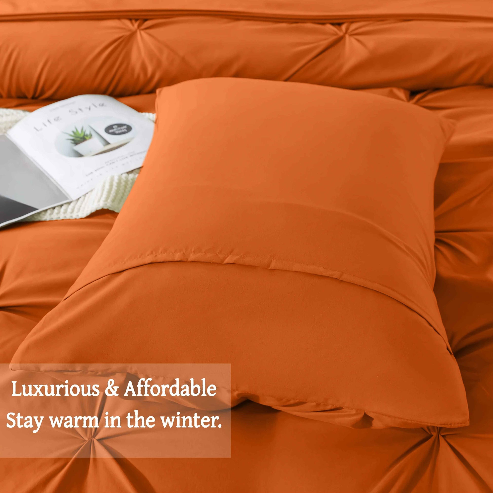 Cosybay 7pcs Comforter Set, Luxury Soft Fluffy Bedding, 1 Comforter 1 Fitted Sheet 1 Flat Sheet 4 Pillowcases & Pillow Cover, All Season Quilt Set Queen, Hypoallergenic Breathable Easy Care, Valentine's Day Gifts School Hallo