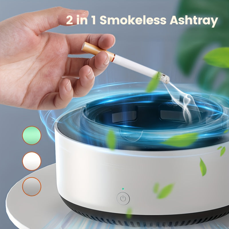 Intelligent Smokeless Ashtray, Reduce The Spread Of Second Hand Smoke, Batteries Not Included, Suitable for Home, Office, Outdoor, Household Appliances, Holiday Gifts, Birthday Gifts, Gifts for Friends, Easter Gifts, Car Asht SS69
