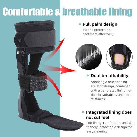 AFO Foot Drop Brace with ic Closure & Walking Shoe Compatible - Adjustable Ankle Foot Orthosis Stabilizer Support Suitable for Stroke, MS, ALS, Hemiplegia, Neuropathy - izable Size (Left/Right)