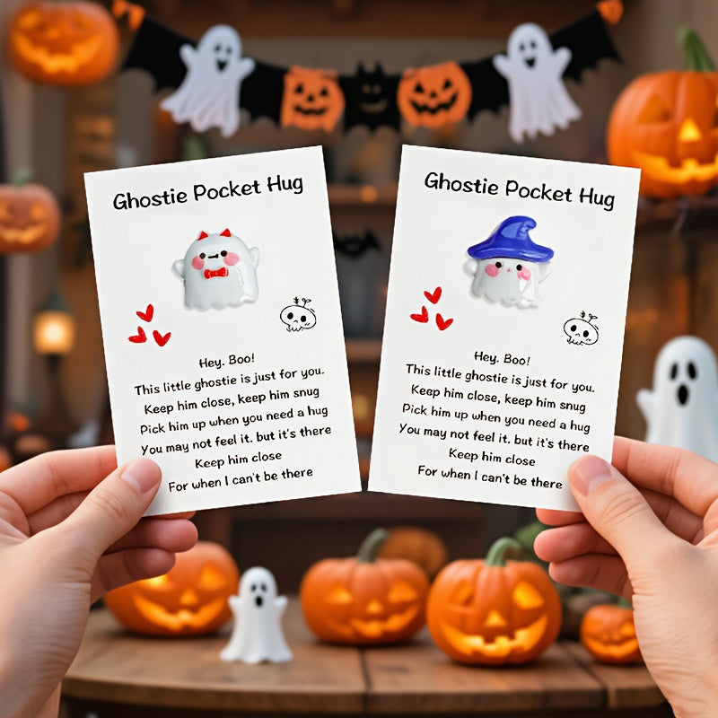 40pcs Halloween Cards with Pocket Hug - Cute Ghosts, Bats, Pumpkins - Spooky Cute Party Decorations, Birthday & Wedding Greeting Cards - Includes Hug Pocket for Easy Storage - Perfect for Halloween Party Favors, Gifts for Fam SS69