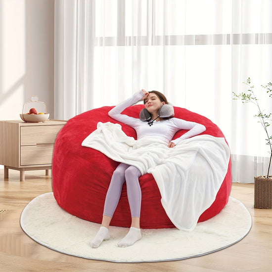 Bean Bag Chair(Give 3 Gifts:U-shape Pillow, Blanket Pillow, 6FT Carpet)Comfy Lazy Sofa Bed, Including 50 Pounds Of Filler, Large 6' Bean Bags With Memory Foam Filled, Large Beanbag Chairs Soft Sofa With Flannel Cover SS69