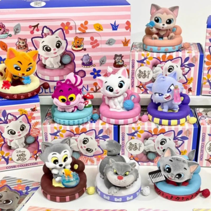 Disney Cat Party Cosbi Blind Box Cute Marie Cat Lucifer Fluffy Q - Version Anime Figure Collection Model Decor Toy Christmas Gifts - SS69