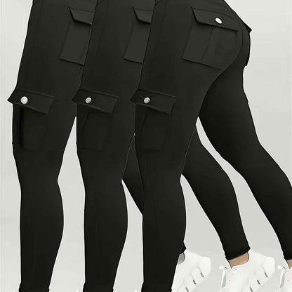 Plus Size, Three-Pack Plus Size Solid Color High-Waisted Stretchy Jeans