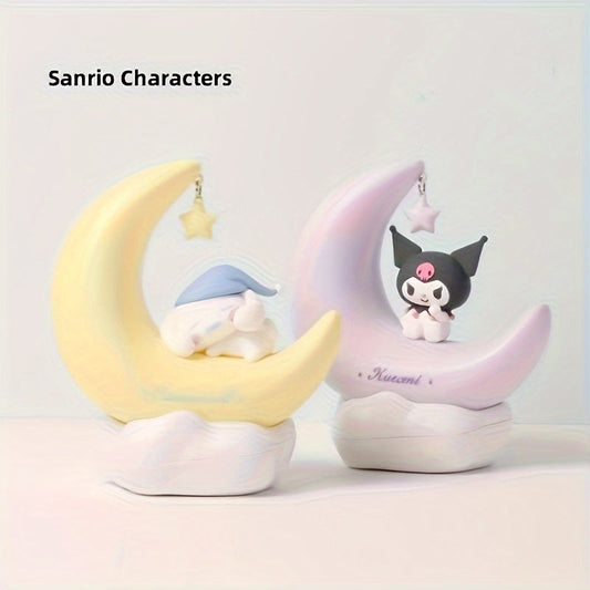 [Kuromi Cinnamonroll Moon LED Light] Sanrio Kuromi 3D Cartoon Ornament LED Light - Cinnamonroll Moon Kawaii Cute Beauty Bedroom Night Light Bedside Decor Lamp Gifts SS69