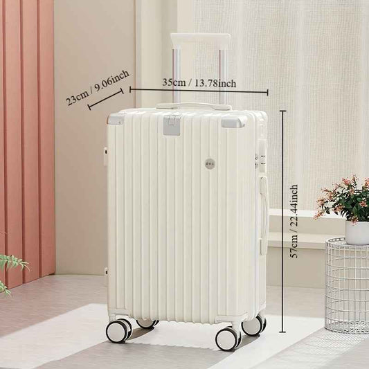 Christmas Gifts 20-Inch and Below Macaron Color Luggage with Cup Holder, USB Charging Port, Alloy Bumper Corners, Lightweight Carry-On Suitcase with Silent Spinner Wheels, TSA Lock, and Hook