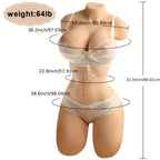 31.5 Inches, 64 Pounds, Real Soft Touch, Big Chest, Big Butt, Realistic Tight Vagina And Anus, Half Body Female Torso, Male Masturbation Orgasm, 3D Adult Sex Toy, Male Masturbation Toy SS69