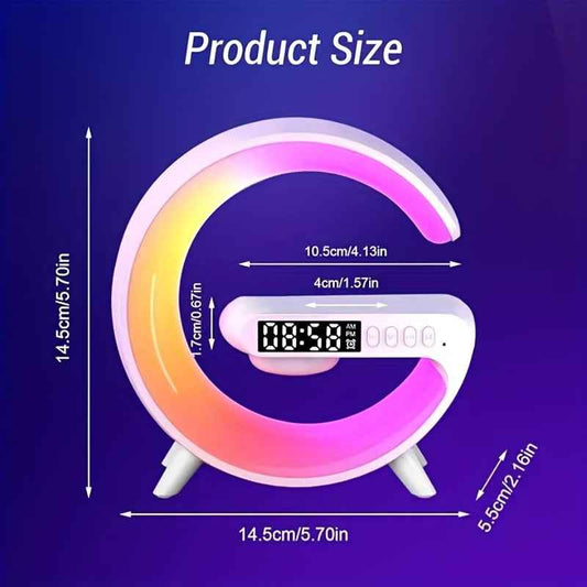 RGB Night Light with 256 Color Changes Fast Wireless Charging Phone Bedside Lamp Ambient Lighting Bluetooth Speaker Alarm Simulation Clock Timer Desktop Decor Smart Home for Samsung for iPhone 17 AirPods Sunrise Simulation Fu