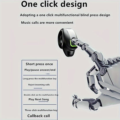 [Wireless Earbuds] Wireless Earbuds with Noise Cancellation | Clip-On, Phone Control, Rechargeable Lithium Polymer Battery, Comfortable Headphone Design for Sports, Camping, and Panoramic Sound Effects - SS69 