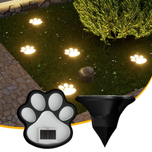 Shenzhi Tech Solar LED Dog Paw Print Lights For Halloween Decor & Pet Lovers, 4-Pack Outdoor Solar Lights With Auto On/Off, Warm White LED For Garden, Pathway, Room Decor & Fall Home Decor Gift SS69