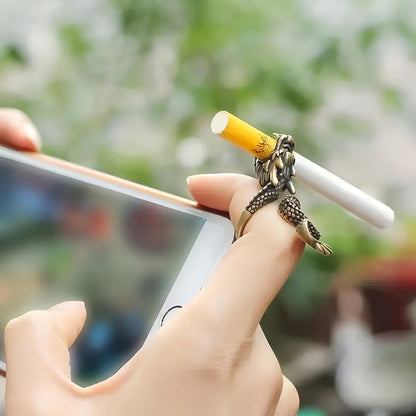 1 Stylish Dragon Design Cigarette Holder Ring - High Quality Metal, Unique Dragon Grip, Accessories for Smoking Lovers to Enhance Smoking SS69