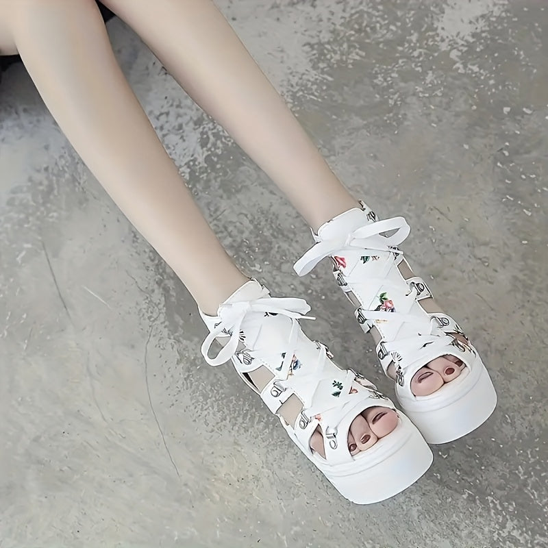 Elegant And Stylish Women'S Sandals with a Thick Sole, Designed for Comfort And Available in Larger Sizes.