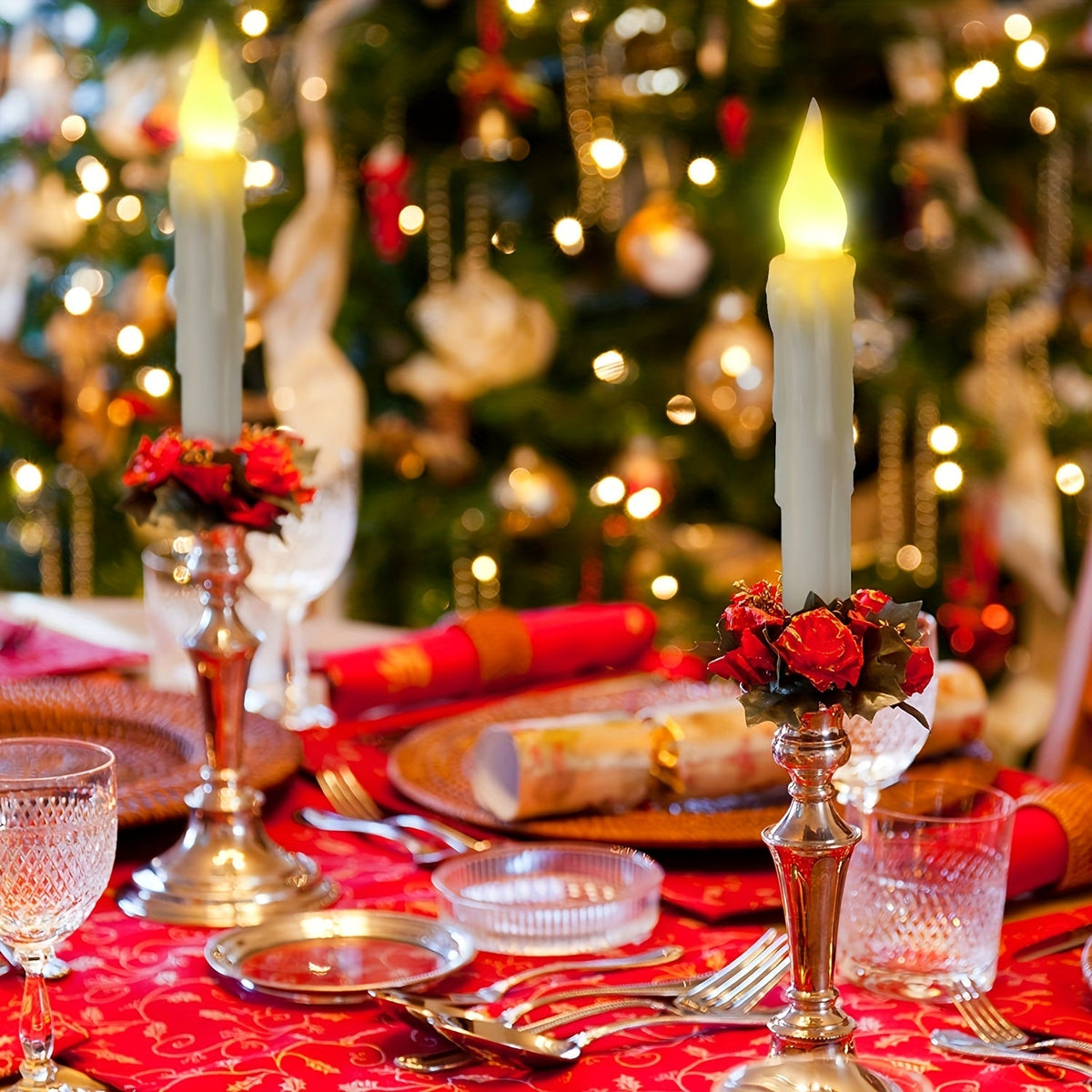 [Magic Wand Floating Candles] 12 Floating Candle Lights | Non Battery Magic Wand LED Remote Control Electronic Candles for Halloween, Christmas, Party, Wedding, Home, Desktop Decoration SS69