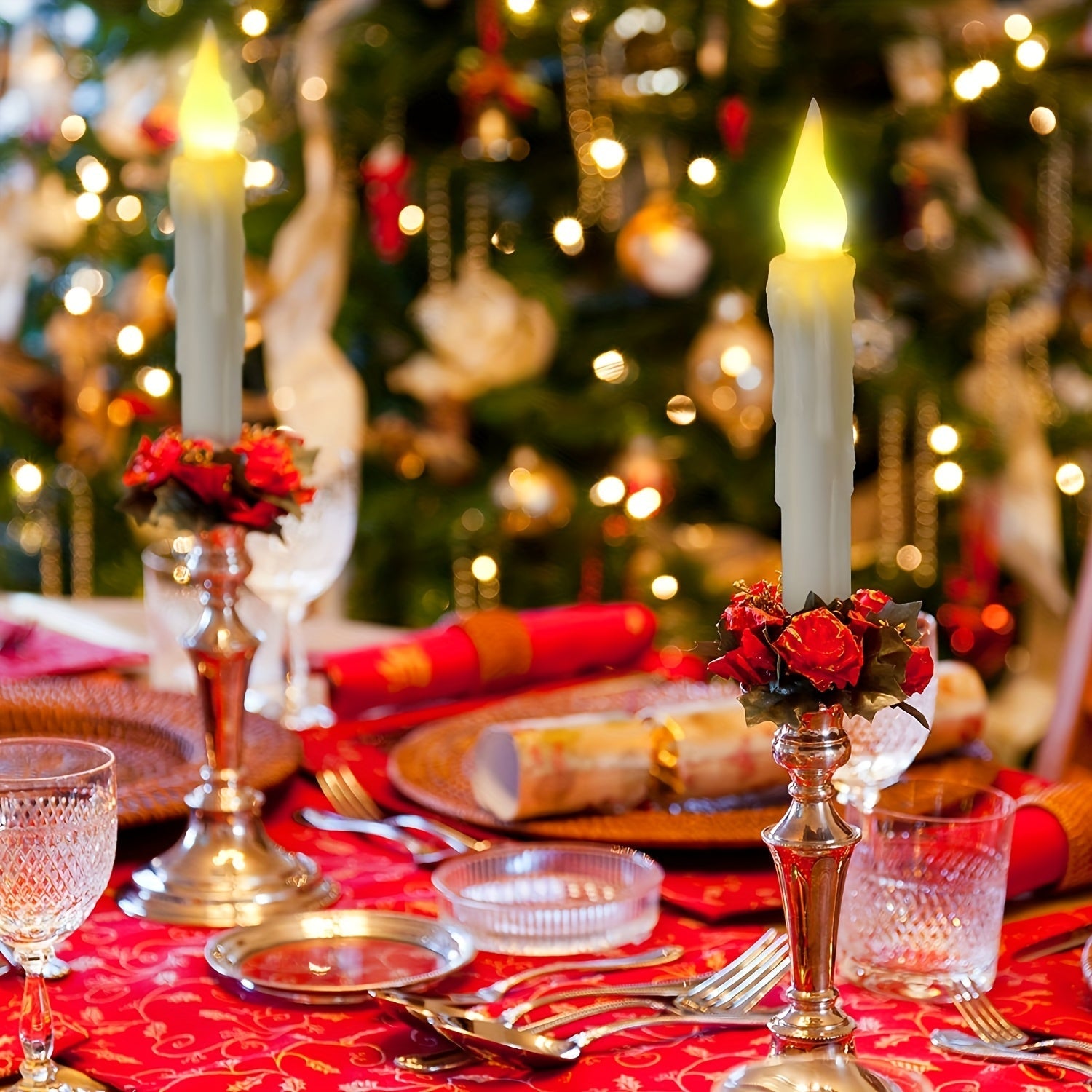 [Magic Wand Floating Candles] 12 Floating Candle Lights | Non Battery Magic Wand LED Remote Control Electronic Candles for Halloween, Christmas, Party, Wedding, Home, Desktop Decoration SS69